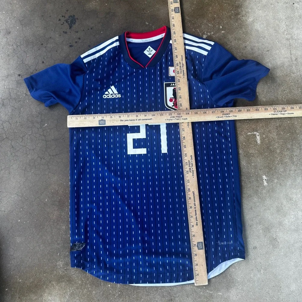 Adidas Soccer Jersey Men Medium Blue Excellent 2018 Japan Kubo 27 CV5640